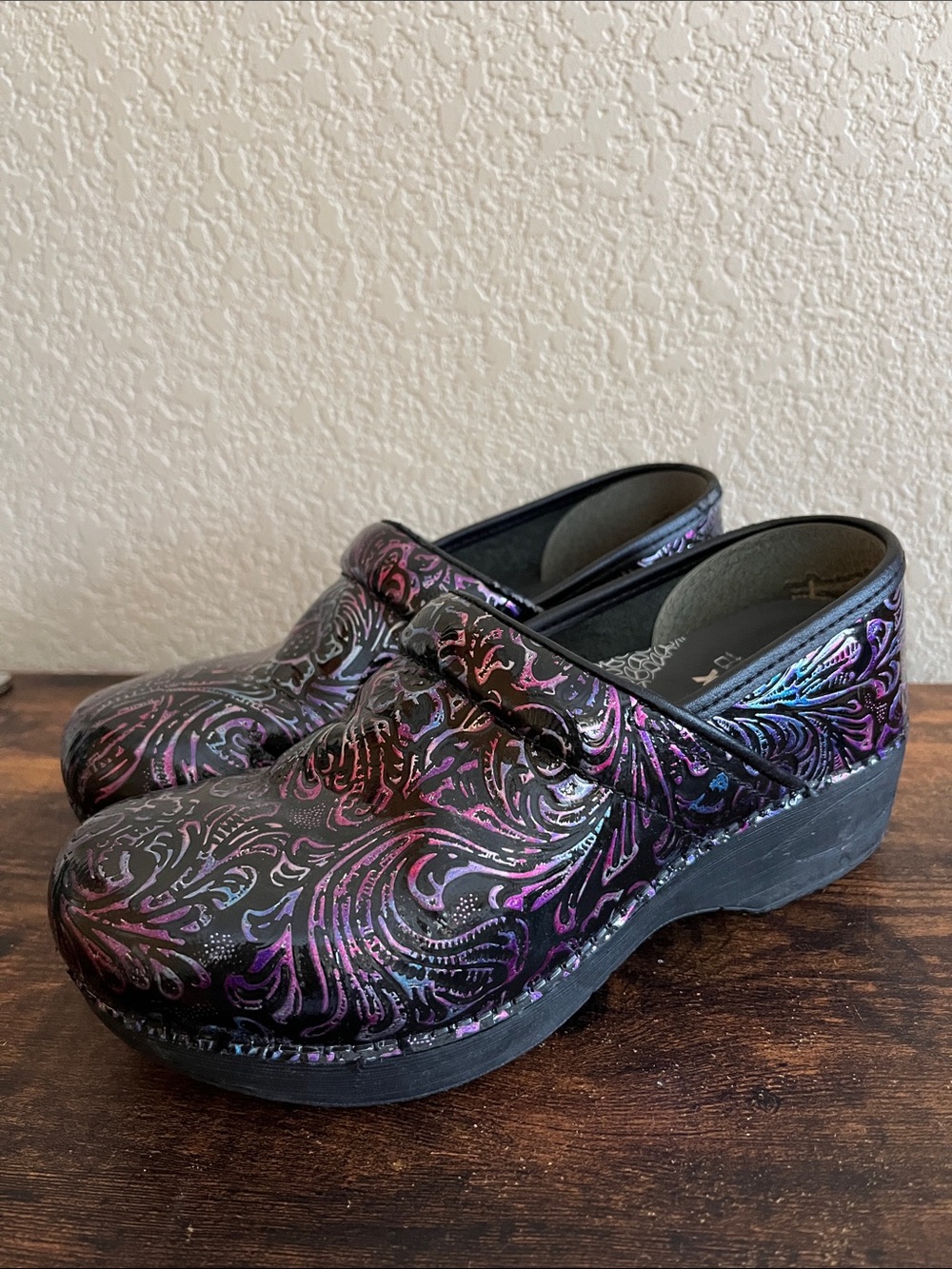 Dansko XP iridescent clogs